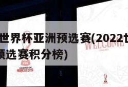 2022世界杯亚洲预选赛(2022世界杯亚洲预选赛积分榜)