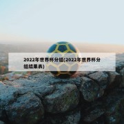 2022年世界杯分组(2022年世界杯分组结果表)